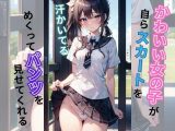 かわいい女の子がスカートをめくってパンツを見せてくれる